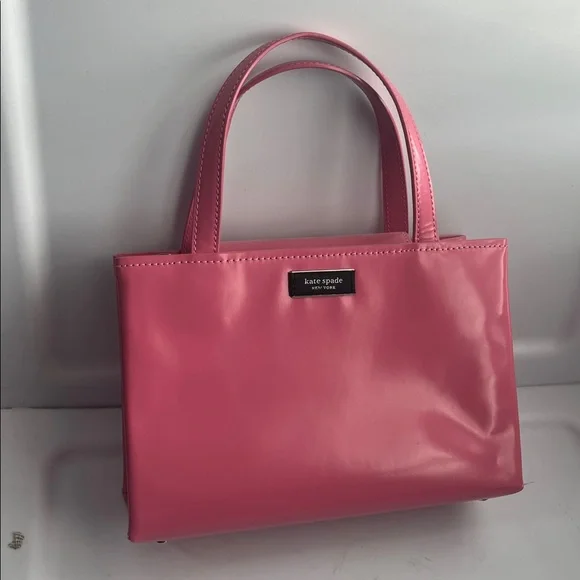 Kate Spade Sam Icon Small Tote Spazzolato Leather Feather Pink - Picture 2 of 8